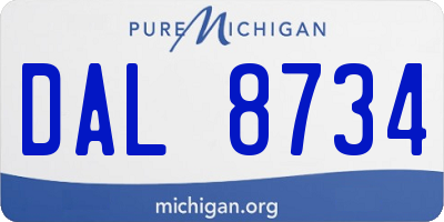 MI license plate DAL8734