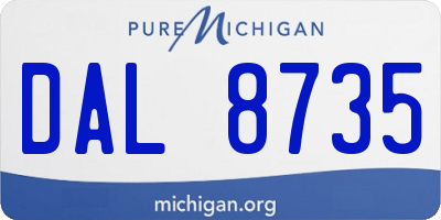 MI license plate DAL8735