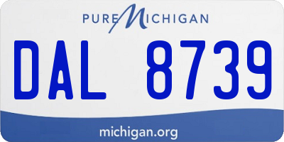 MI license plate DAL8739