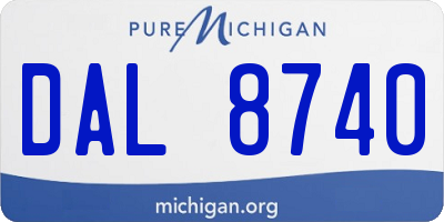 MI license plate DAL8740