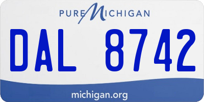 MI license plate DAL8742