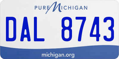 MI license plate DAL8743
