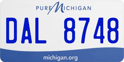 MI license plate DAL8748