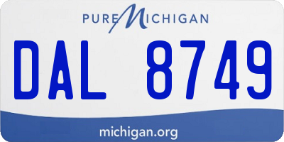 MI license plate DAL8749