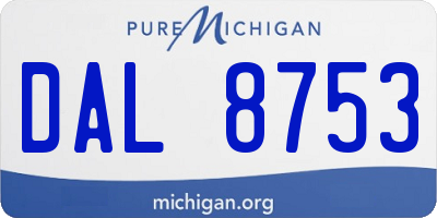 MI license plate DAL8753