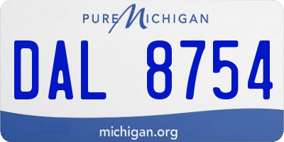MI license plate DAL8754