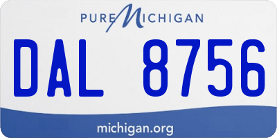 MI license plate DAL8756