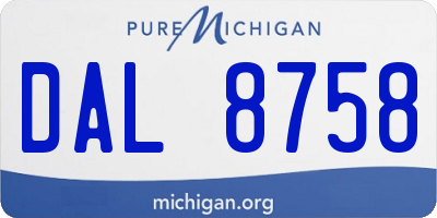 MI license plate DAL8758