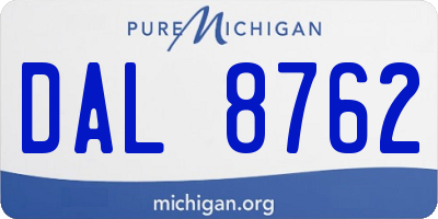 MI license plate DAL8762