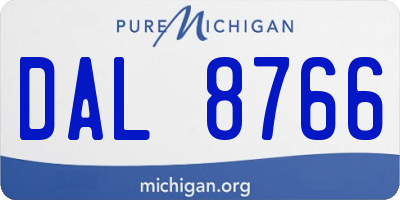 MI license plate DAL8766