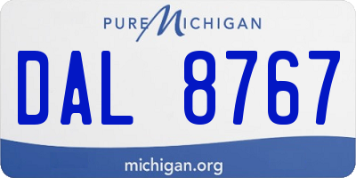MI license plate DAL8767