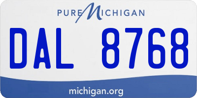 MI license plate DAL8768