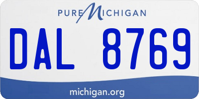 MI license plate DAL8769