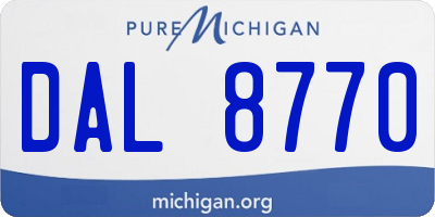 MI license plate DAL8770