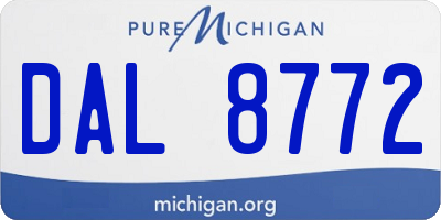 MI license plate DAL8772