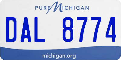 MI license plate DAL8774