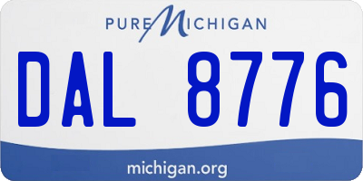 MI license plate DAL8776