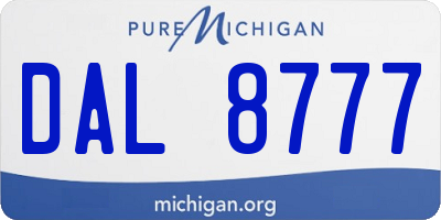 MI license plate DAL8777