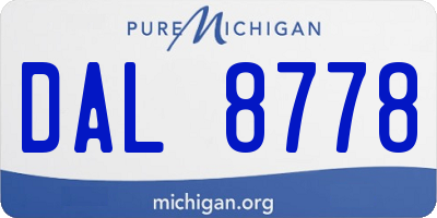 MI license plate DAL8778