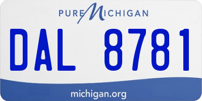 MI license plate DAL8781