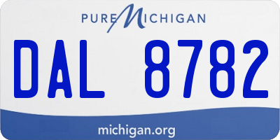 MI license plate DAL8782