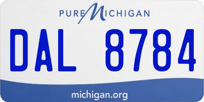 MI license plate DAL8784