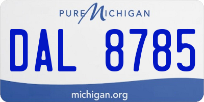 MI license plate DAL8785