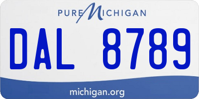 MI license plate DAL8789