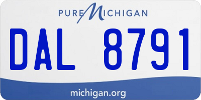 MI license plate DAL8791