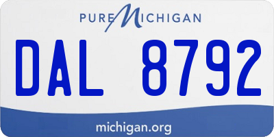 MI license plate DAL8792