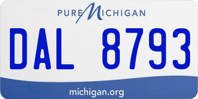 MI license plate DAL8793