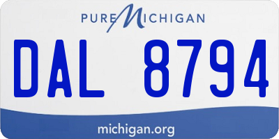 MI license plate DAL8794