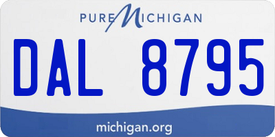 MI license plate DAL8795