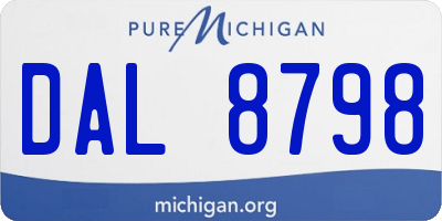 MI license plate DAL8798