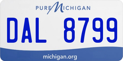 MI license plate DAL8799