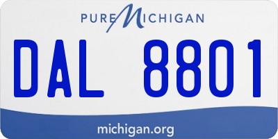 MI license plate DAL8801