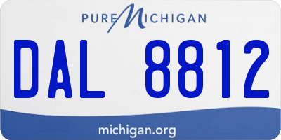 MI license plate DAL8812