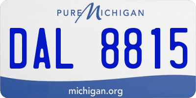 MI license plate DAL8815