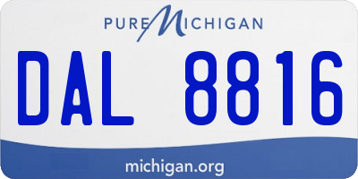 MI license plate DAL8816