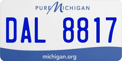 MI license plate DAL8817