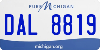 MI license plate DAL8819