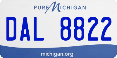 MI license plate DAL8822