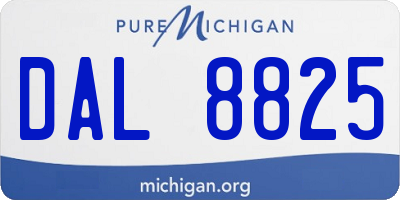 MI license plate DAL8825