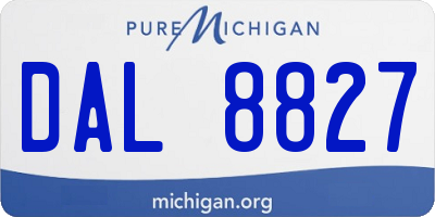 MI license plate DAL8827