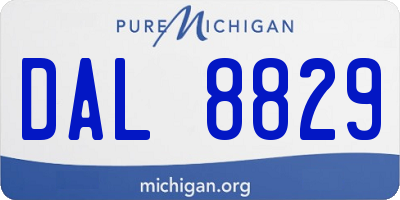 MI license plate DAL8829