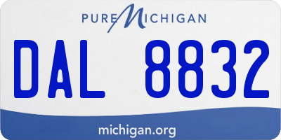 MI license plate DAL8832