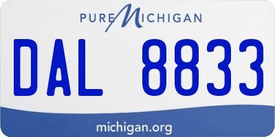 MI license plate DAL8833