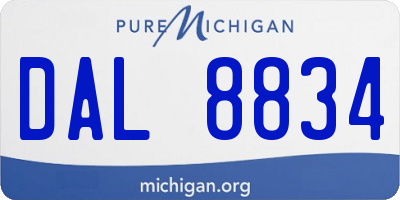 MI license plate DAL8834