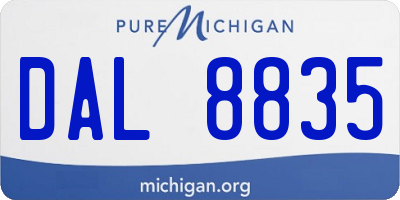 MI license plate DAL8835