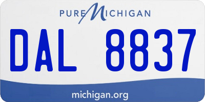 MI license plate DAL8837